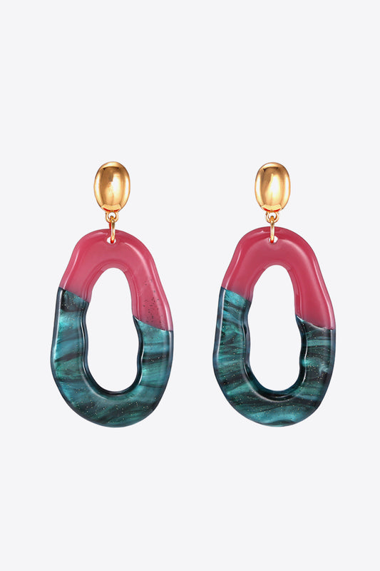 Contrast Geometric Drop Earrings  Earrings- Doll Fits