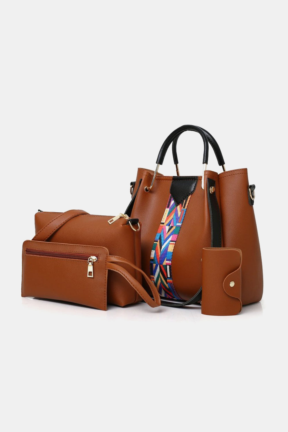 4-Piece PU Leather Bag Set  Handbags- Doll Fits