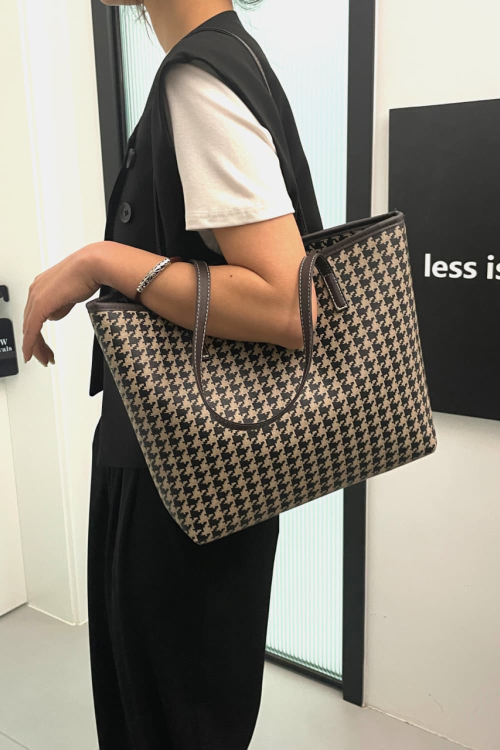 Printed PU Leather Tote Bag  Handbags- Doll Fits