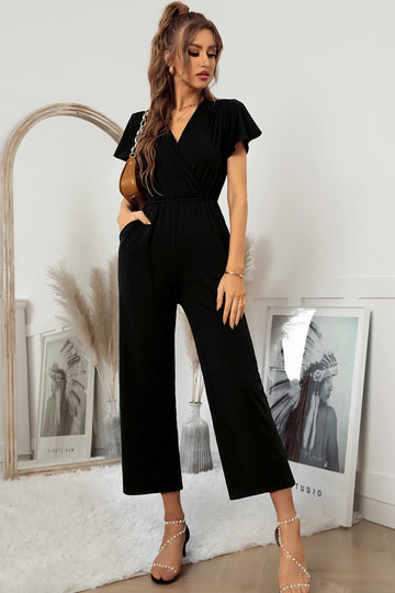 Flutter Sleeve Surplice Jumpsuit  Jumpsuits & Rompers- Doll Fits