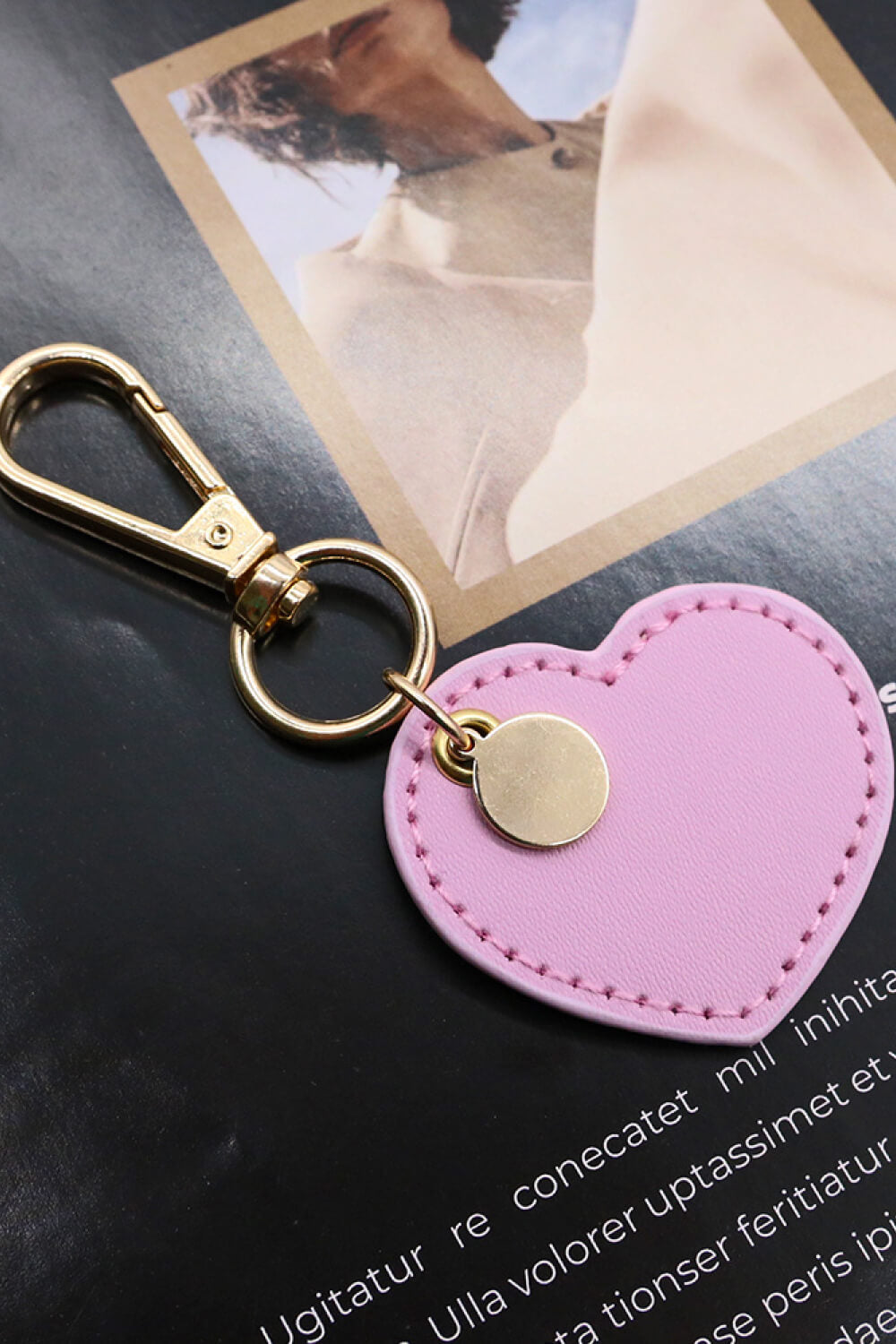 Assorted 4-Pack Heart Shape PU Leather Keychain  Keychains- Doll Fits