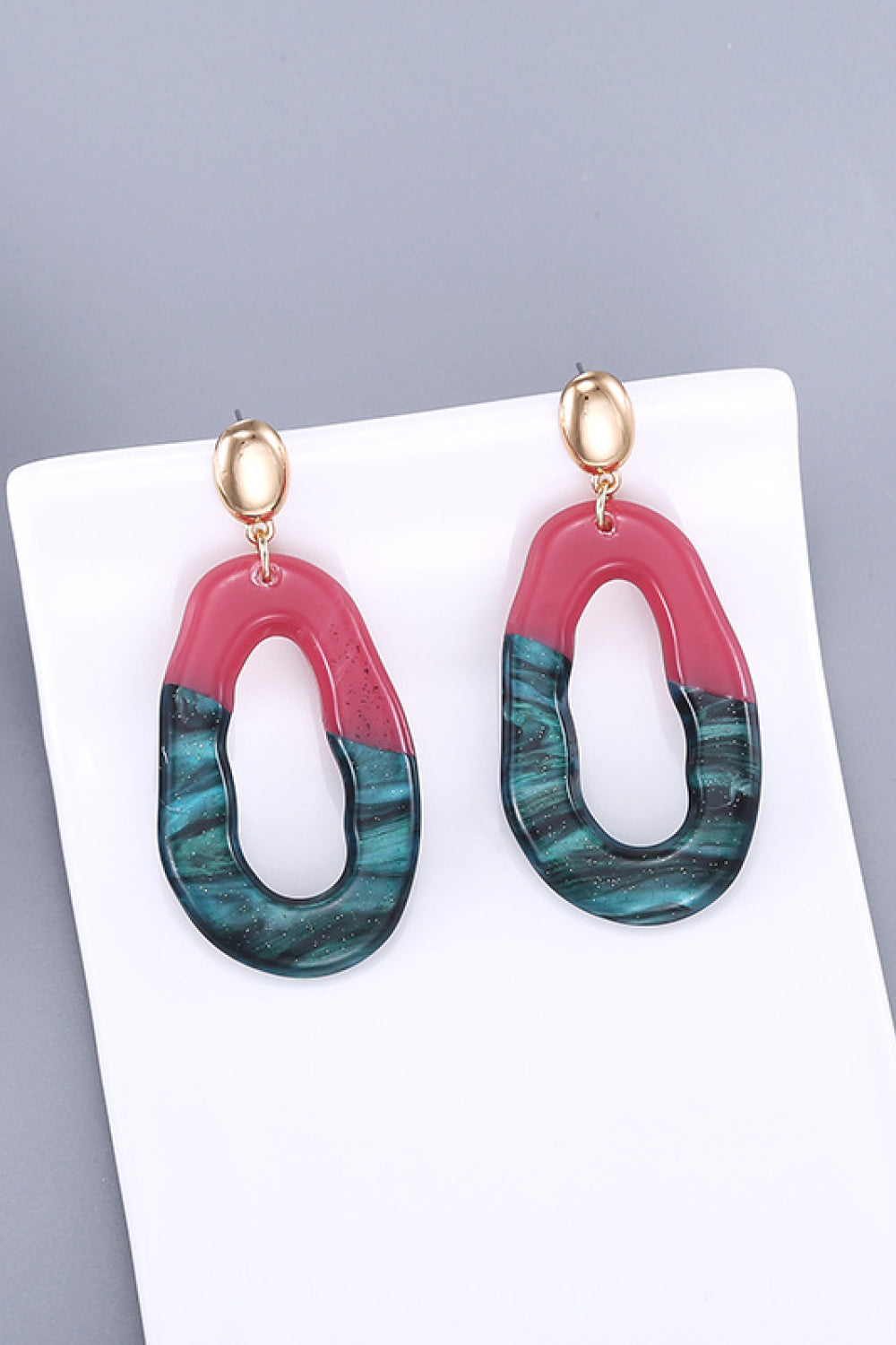 Contrast Geometric Drop Earrings  Earrings- Doll Fits