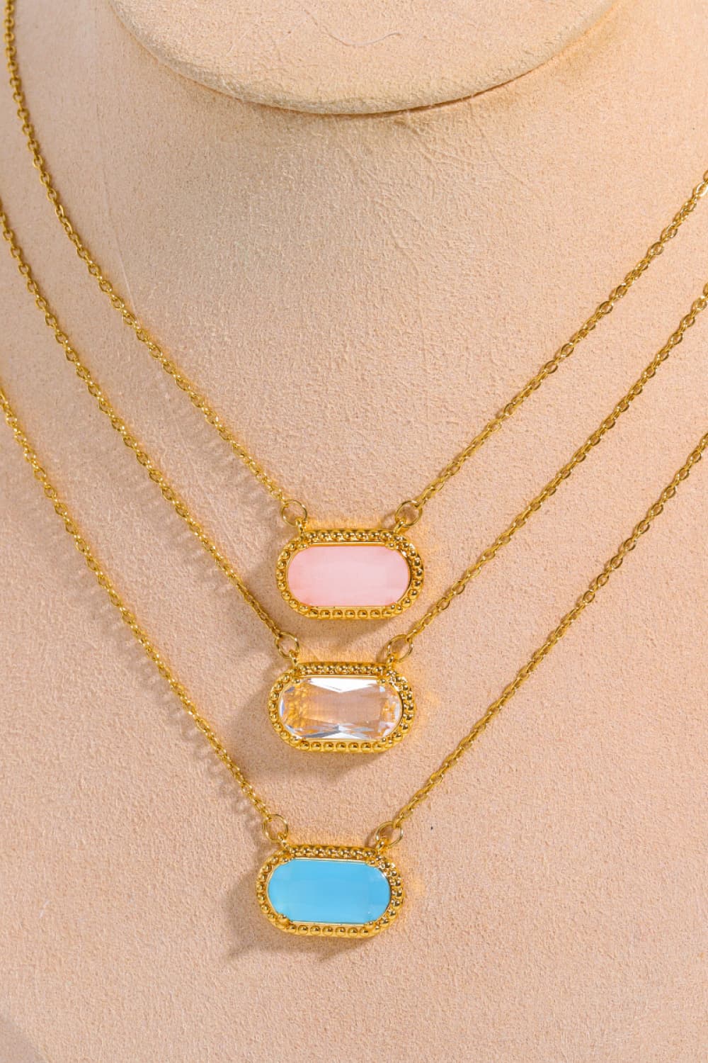 Copper 14K Gold Pleated Pendant Necklace  Necklaces- Doll Fits