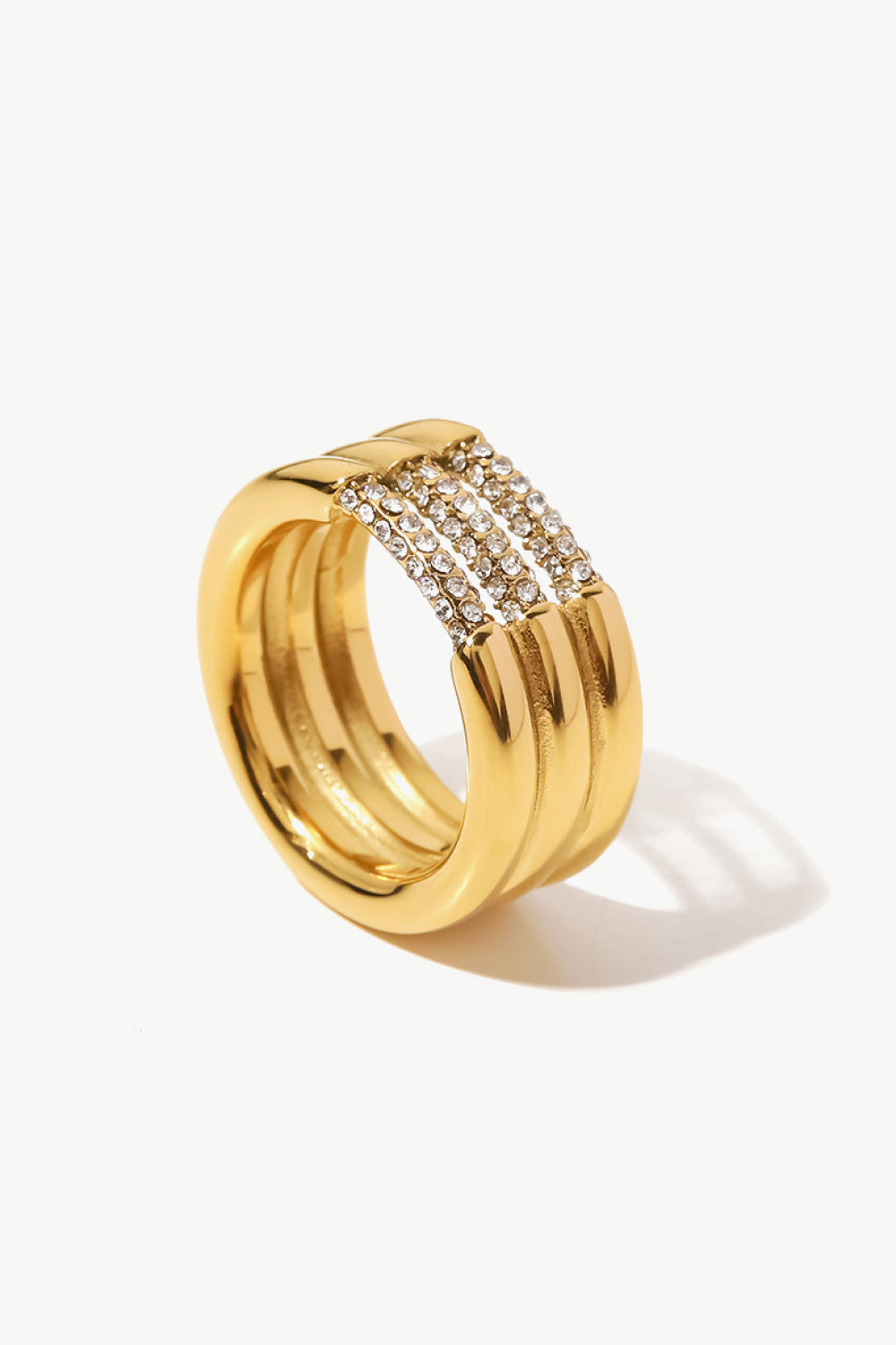 Triple-Layered Rhinestone Ring  Rings- Doll Fits
