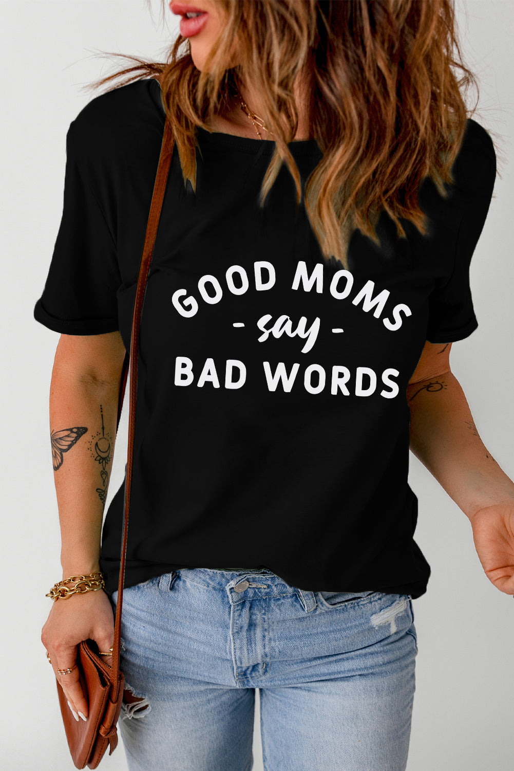 GOOD MOMS SAY BAD WORDS Graphic Tee  Shirts & Tops- Doll Fits