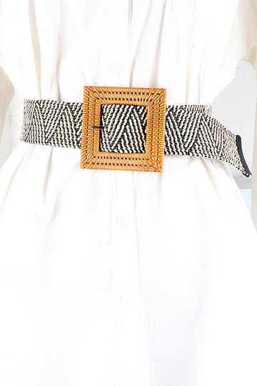 Square Buckle Elastic Braid Belt  Belts- Doll Fits