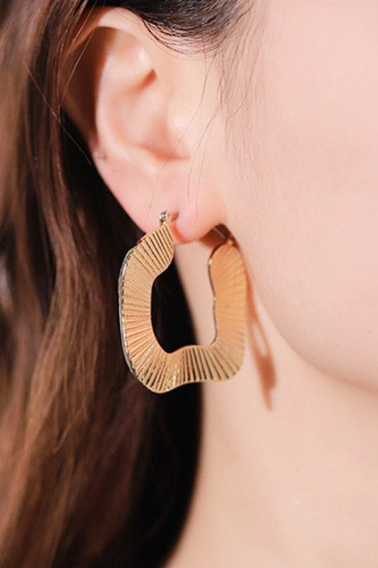 Ribbed Alloy Earrings  Earrings- Doll Fits