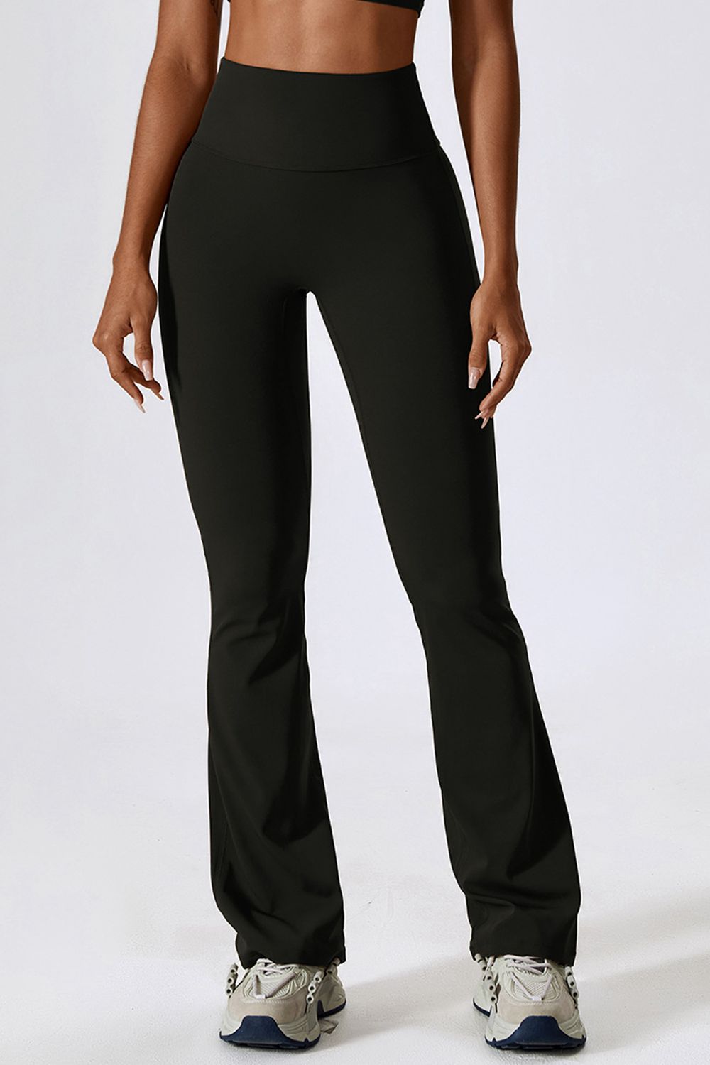 Wide Waistband Slim Fit Wide Leg Sports Leggings  - Doll Fits