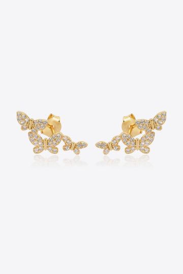 Zircon Butterfly 925 Sterling Silver Earrings  Earrings- Doll Fits