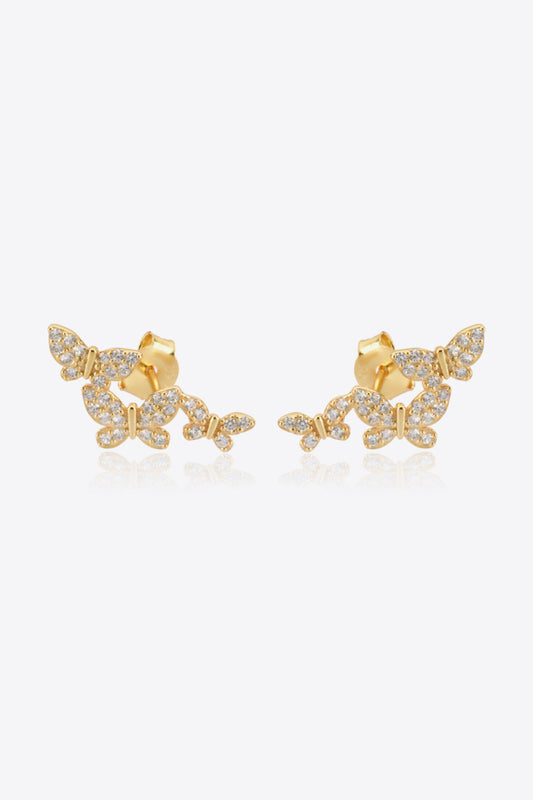 Zircon Butterfly 925 Sterling Silver Earrings  Earrings- Doll Fits