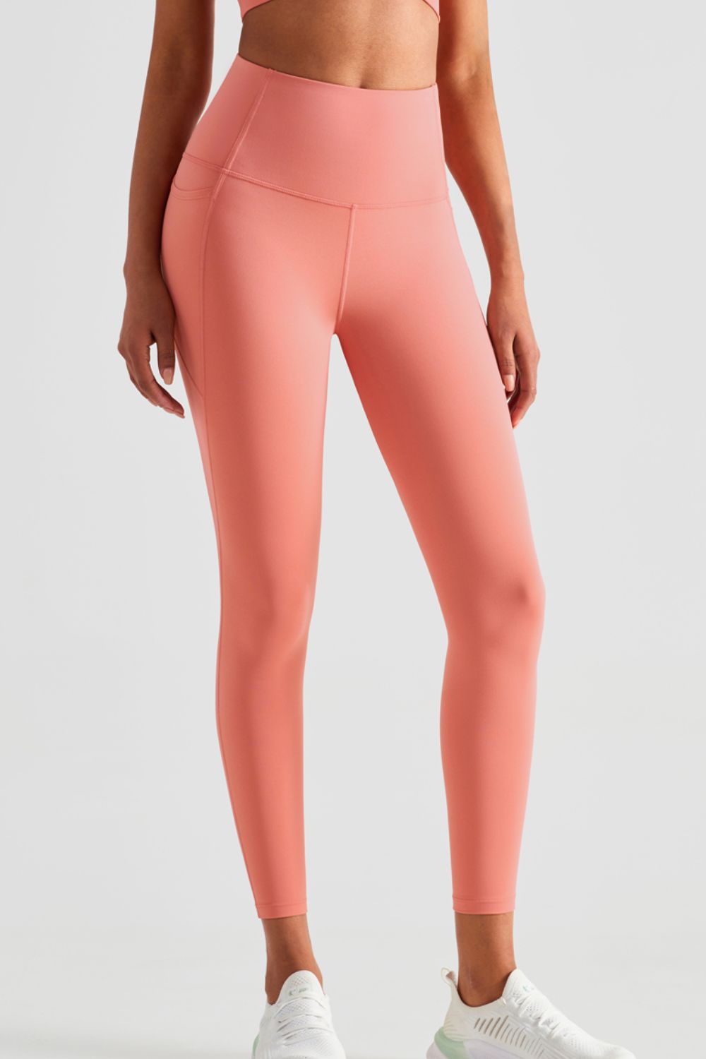 Wide Waistband Sports Leggings with Pockets  - Doll Fits