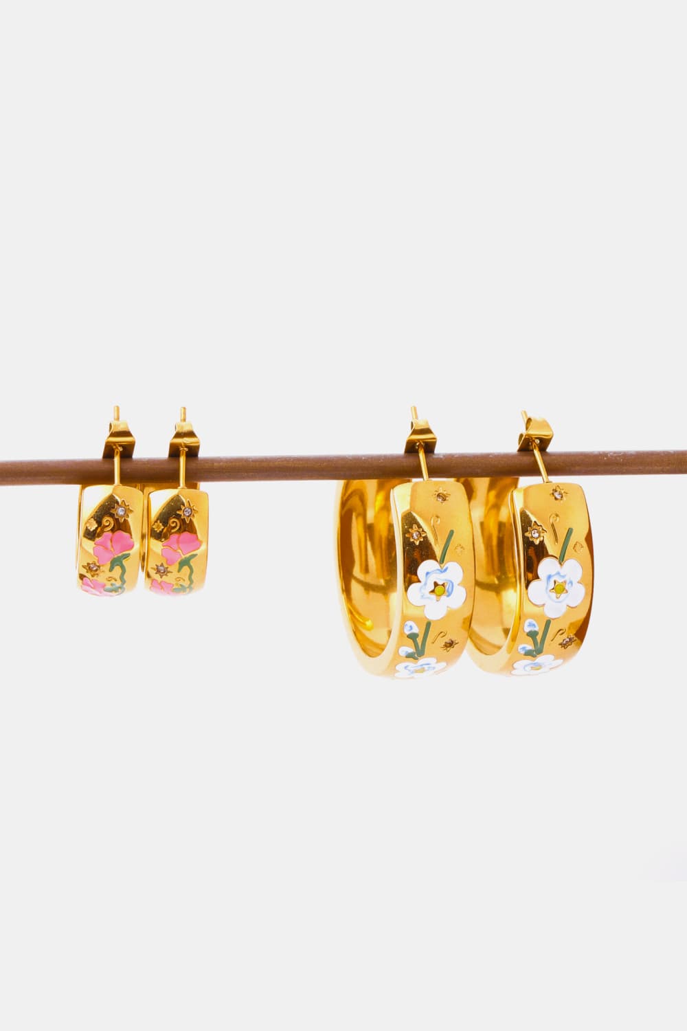 Stainless Steel 18K Gold Plated Ring Shape C-Hoop Earrings  Earrings- Doll Fits