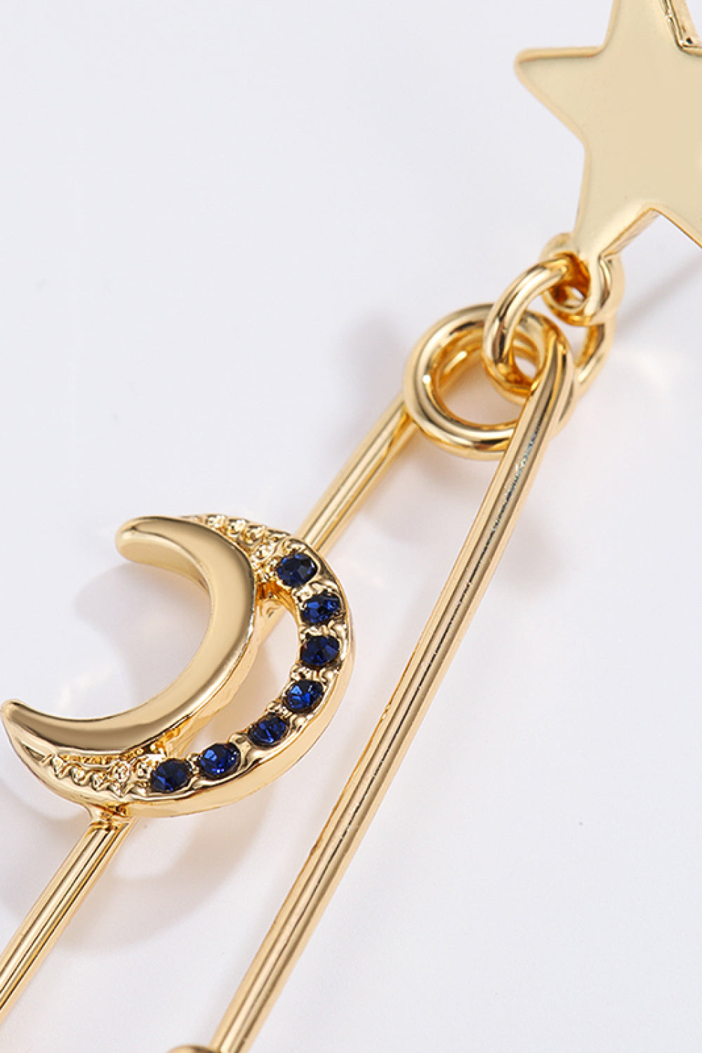 Inlaid Pearl Star and Moon Drop Earrings  Earrings- Doll Fits