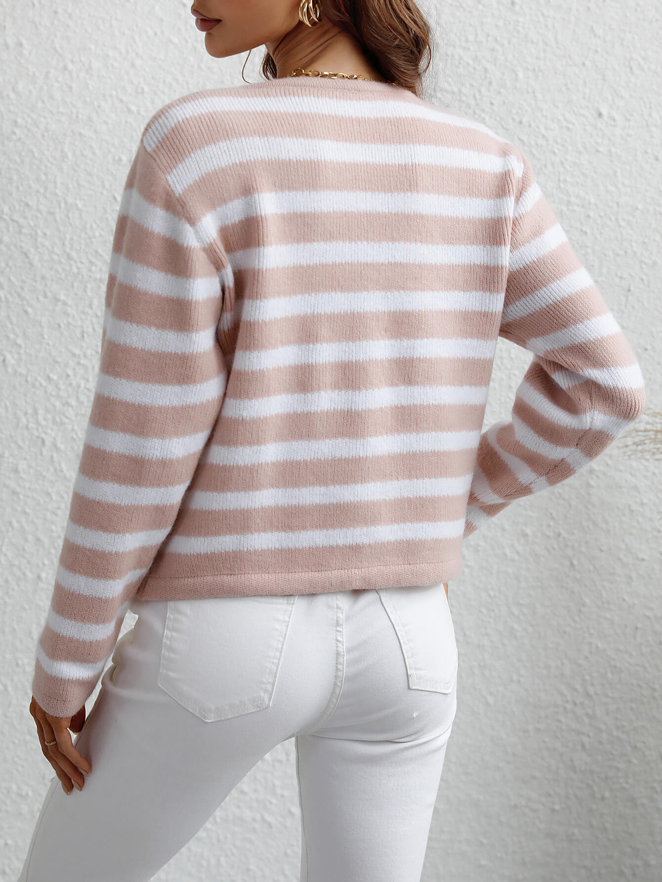 Striped Button Front Cardigan  Coats & Jackets- Doll Fits