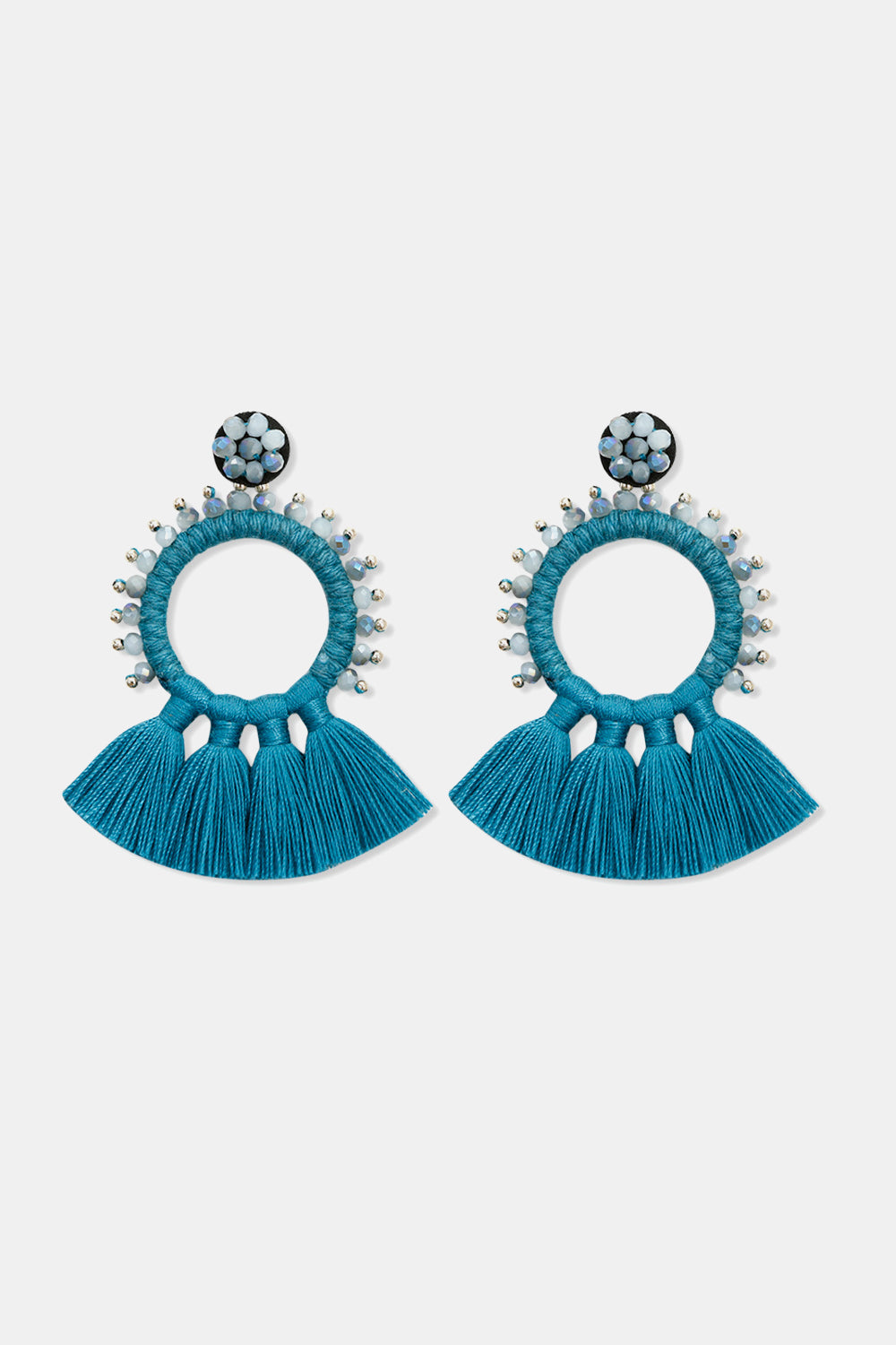 Bead Detail Tassel Dangle Earrings  Earrings- Doll Fits
