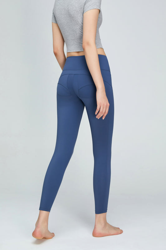 Seam Detail Wide Waistband Sports Leggings  Activewear- Doll Fits