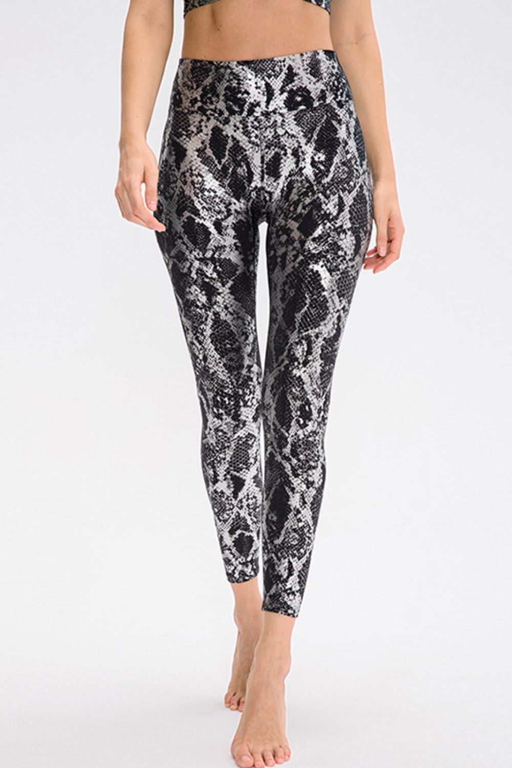 Animal Print Slim Fit Wide Waistband Long Sports Pants  - Doll Fits