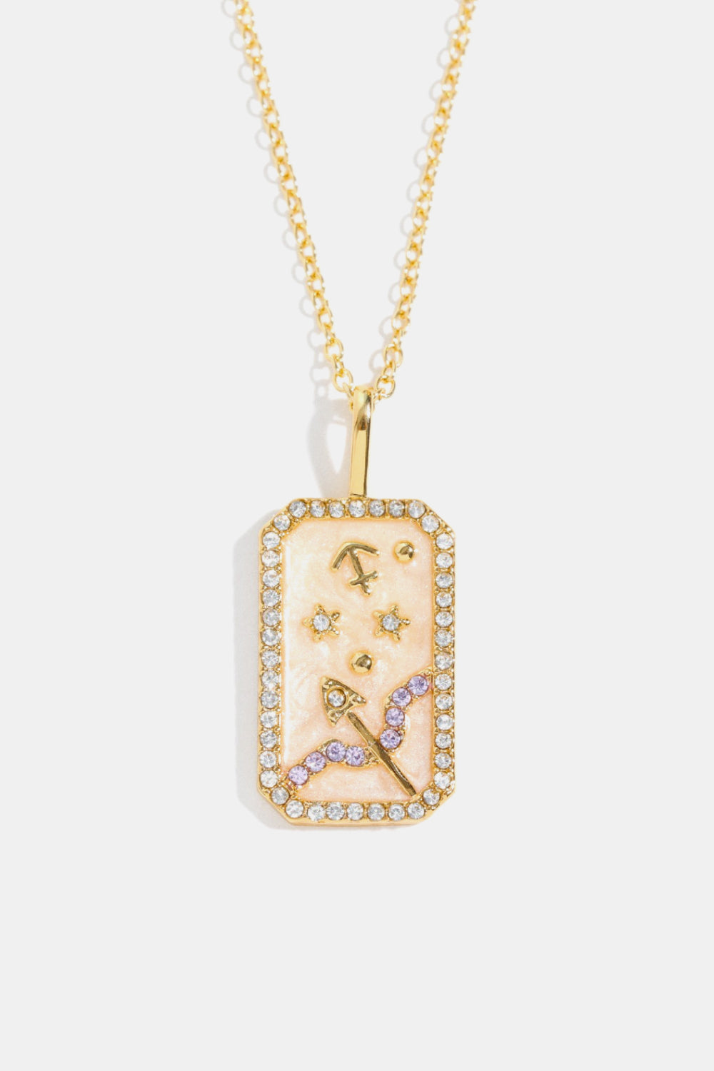 Rhinestone Constellation Pendant Copper Necklace  Necklaces- Doll Fits