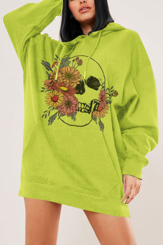 Simply Love Simply Love Full Size Floral Skull Graphic Hoodie  - Doll Fits