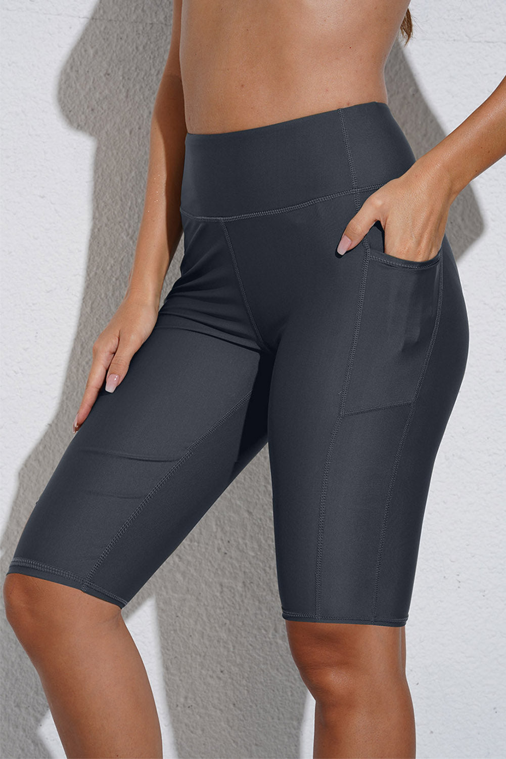 Full Size Swim Biker Shorts with Pockets  Swimwear- Doll Fits