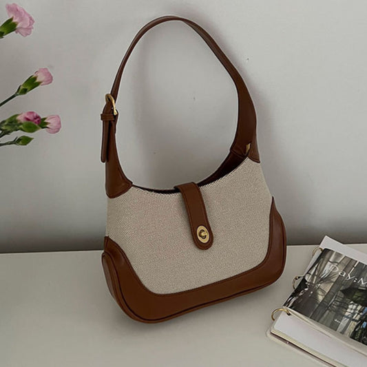 Contrast Canvas Shoulder Bag  Handbags- Doll Fits