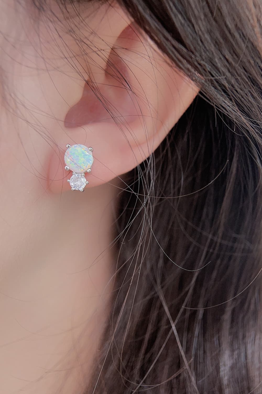 4-Prong Opal Stud Earrings  Earrings- Doll Fits