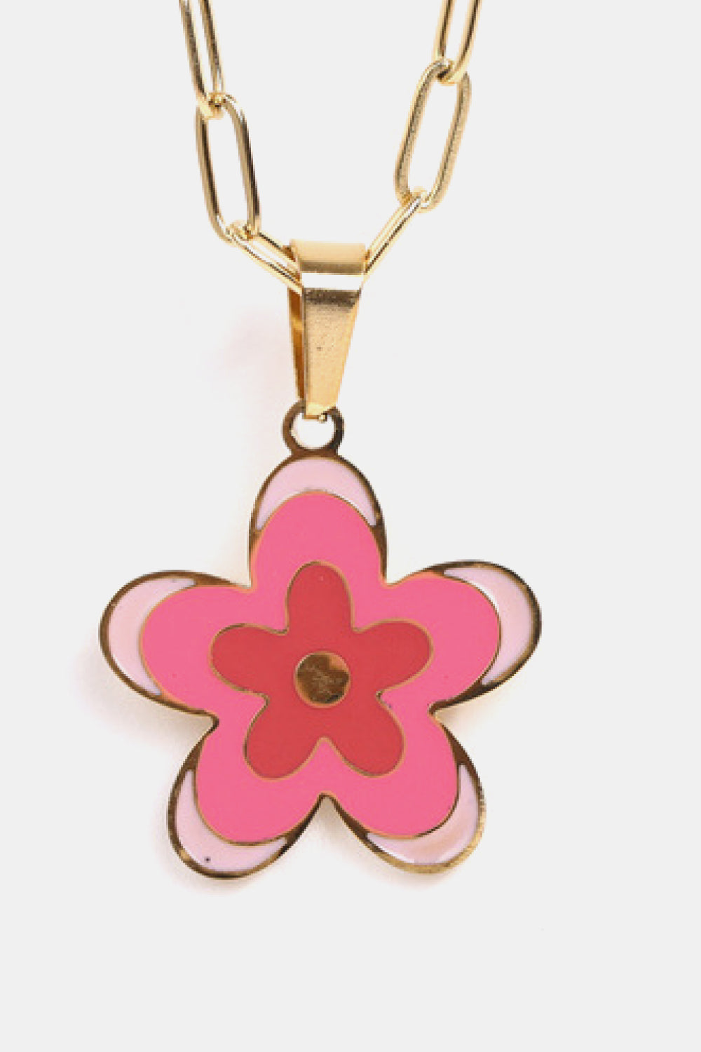 Flower Pendant Stainless Steel Necklace  Necklaces- Doll Fits
