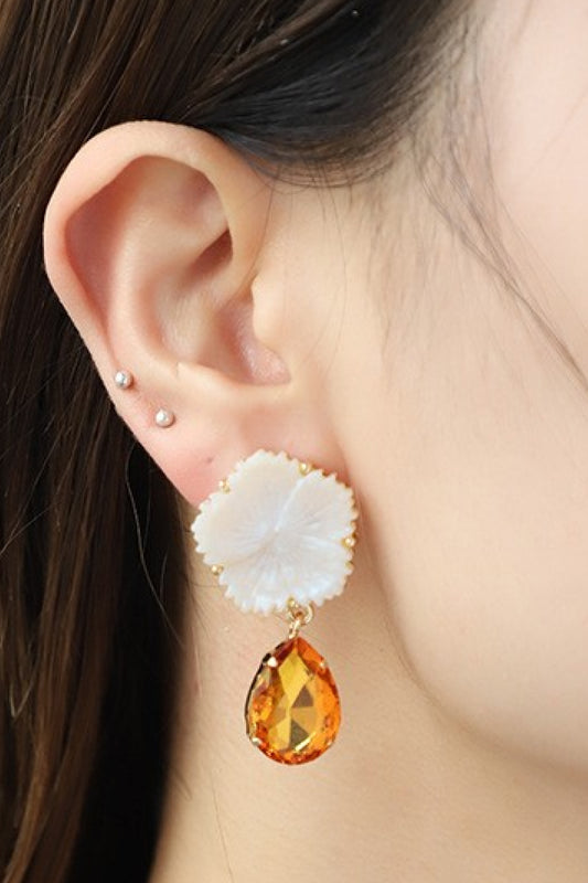 Contrast Teardrop Drop Earrings  Earrings- Doll Fits