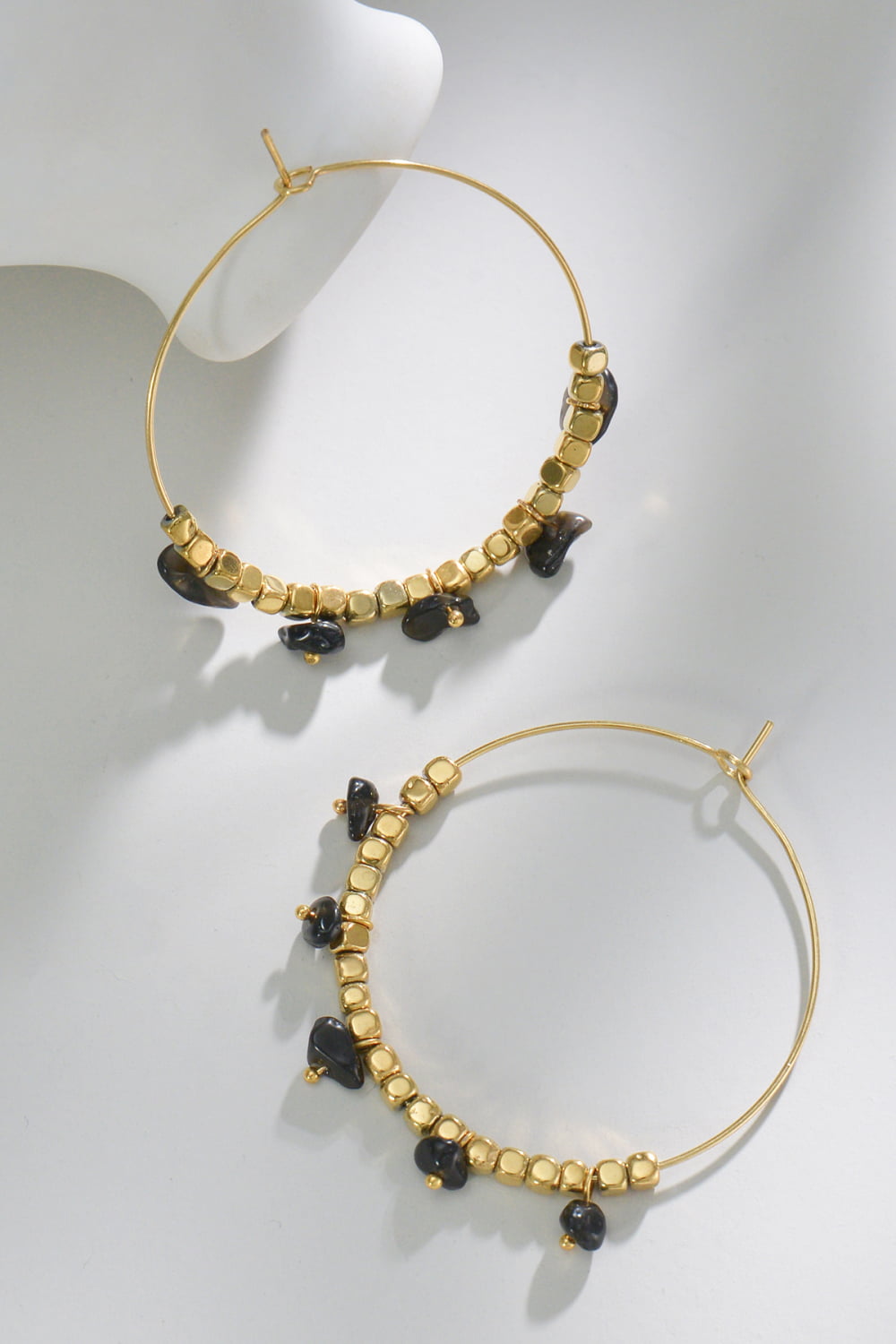 Turquoise Stainless Steel Hoop Earrings  Earrings- Doll Fits