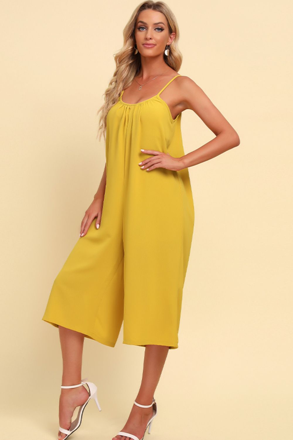 Spaghetti Strap Scoop Neck Jumpsuit  Jumpsuits & Rompers- Doll Fits