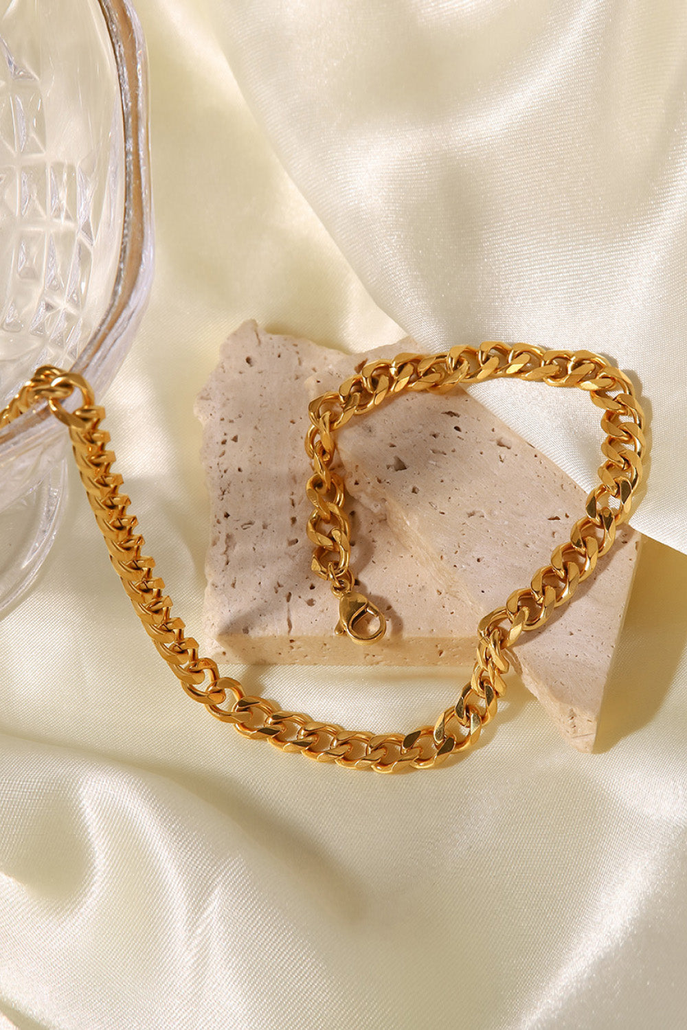 Minimalist 18K Gold Plated Curb Chain Necklace  Necklaces- Doll Fits