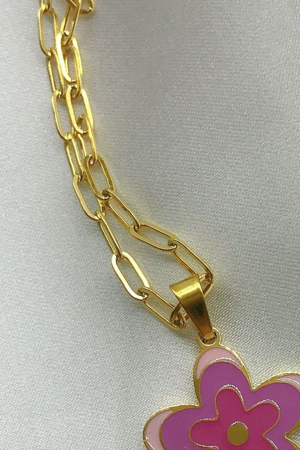 Flower Pendant Stainless Steel Necklace  Necklaces- Doll Fits