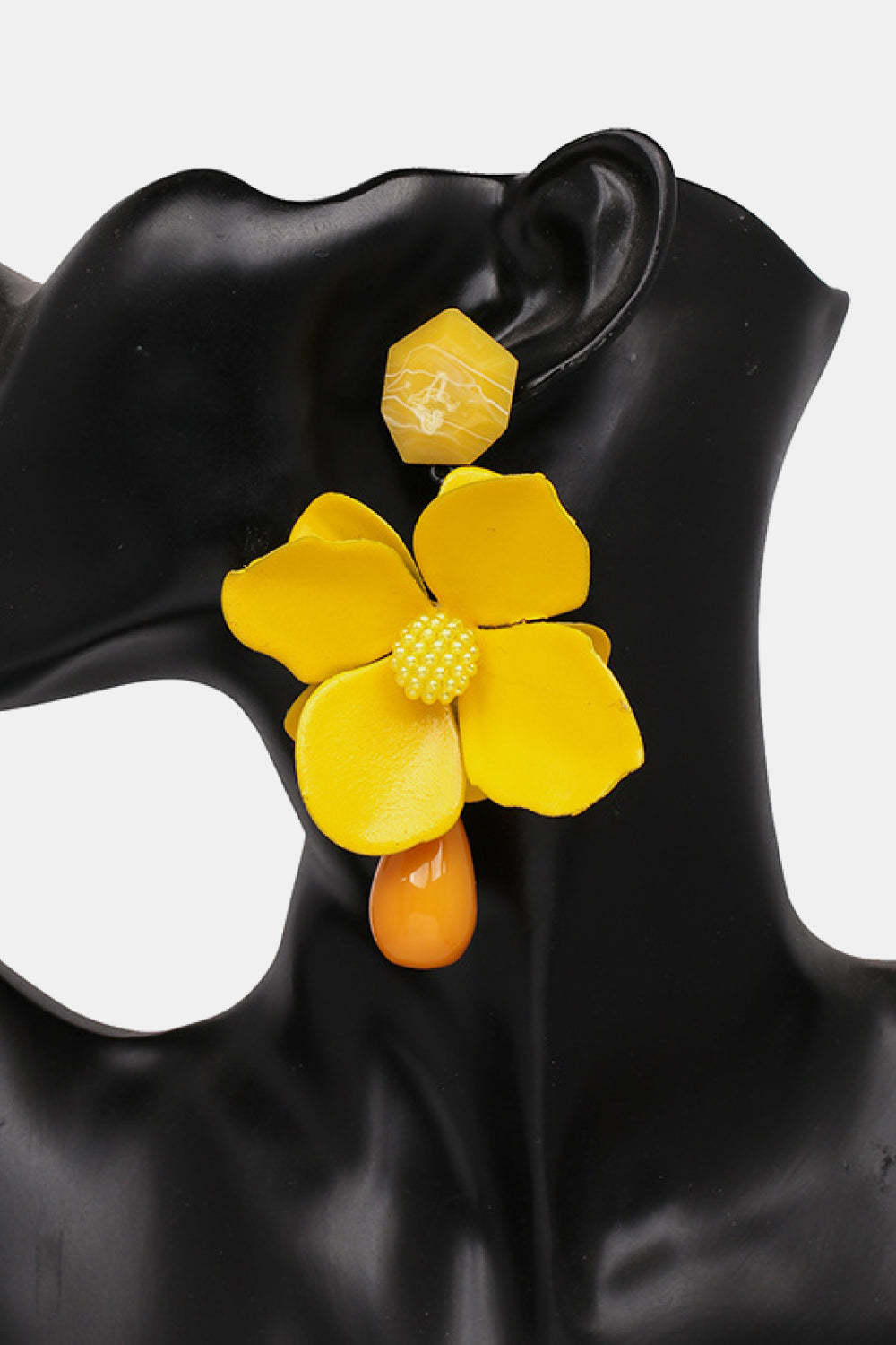 Bloosom Flower and Teardrop Resin Dangle Earrings  Earrings- Doll Fits