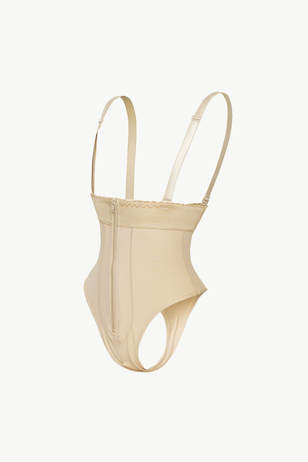 Full Size Adjustable Strap Zip-Up Shaping Bodysuit  Shapewear- Doll Fits
