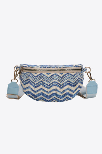 Chevron Straw Sling Bag  Handbags- Doll Fits