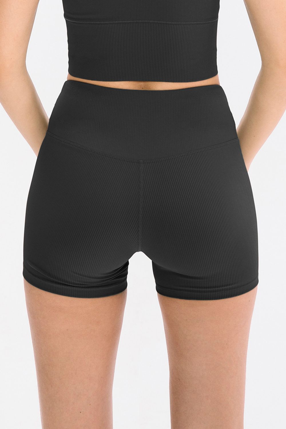 Slim Fit Wide Waistband Sports Shorts  Activewear- Doll Fits