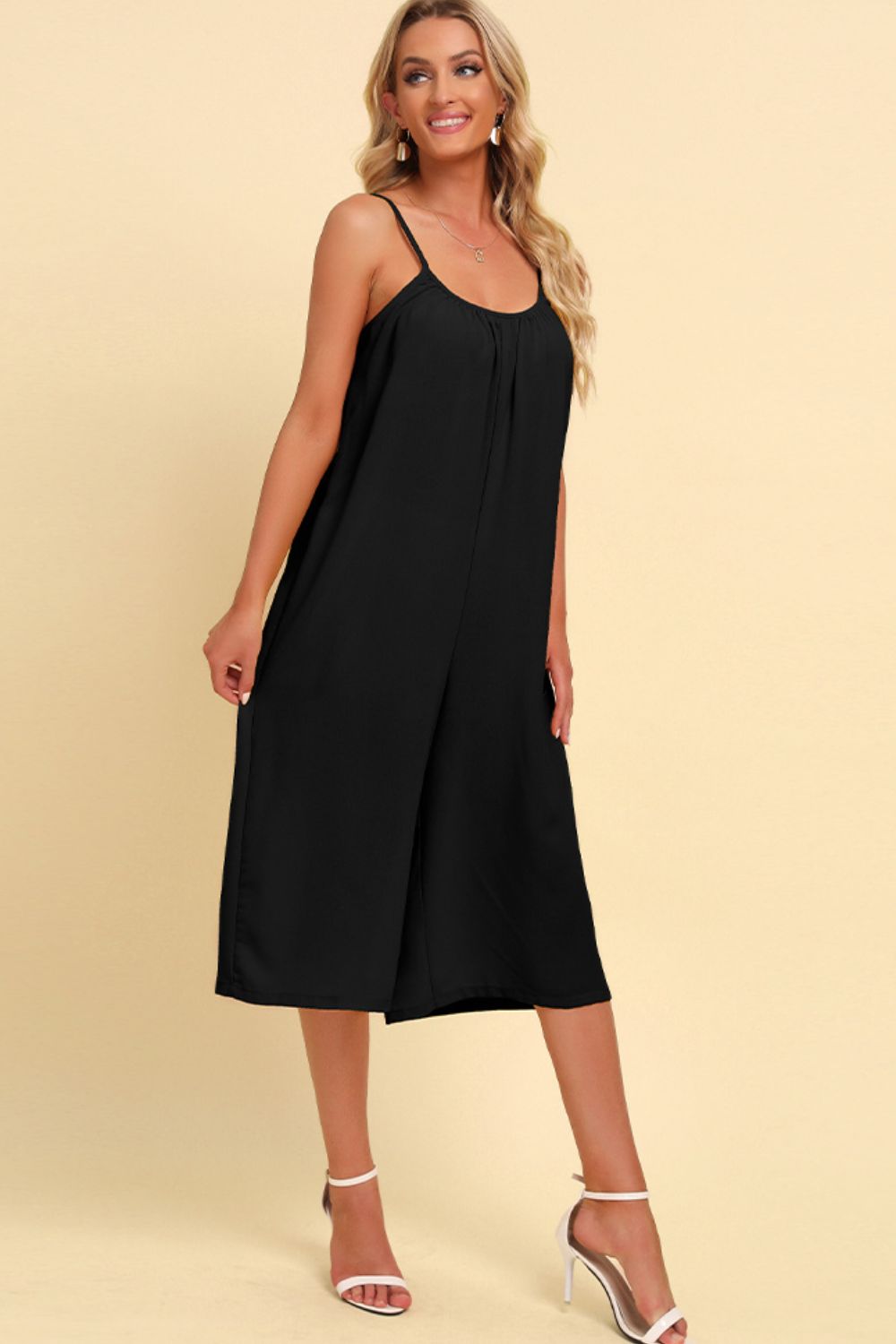 Spaghetti Strap Scoop Neck Jumpsuit  Jumpsuits & Rompers- Doll Fits