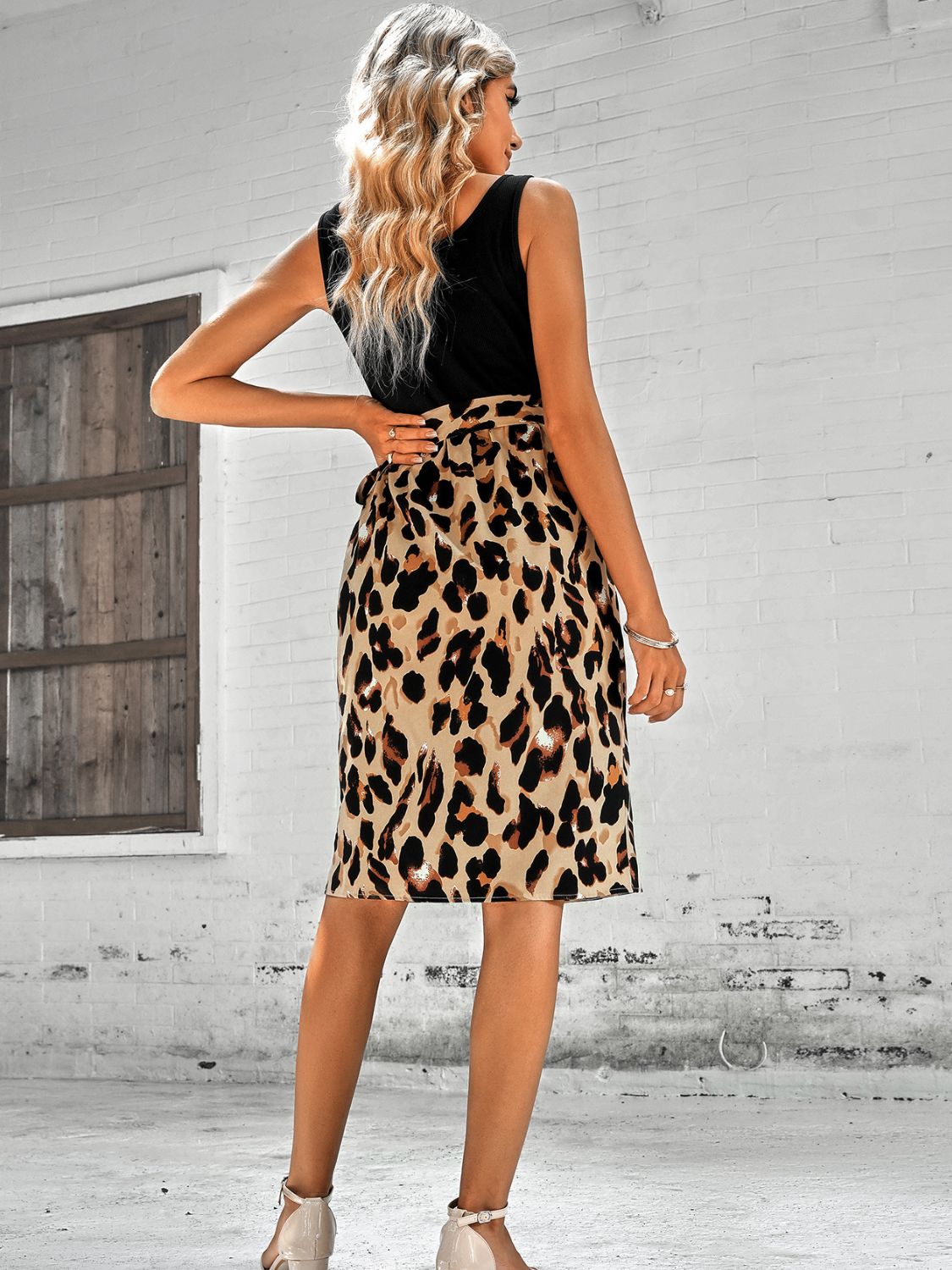 Printed Scoop Neck Sleeveless Dress  Dresses- Doll Fits