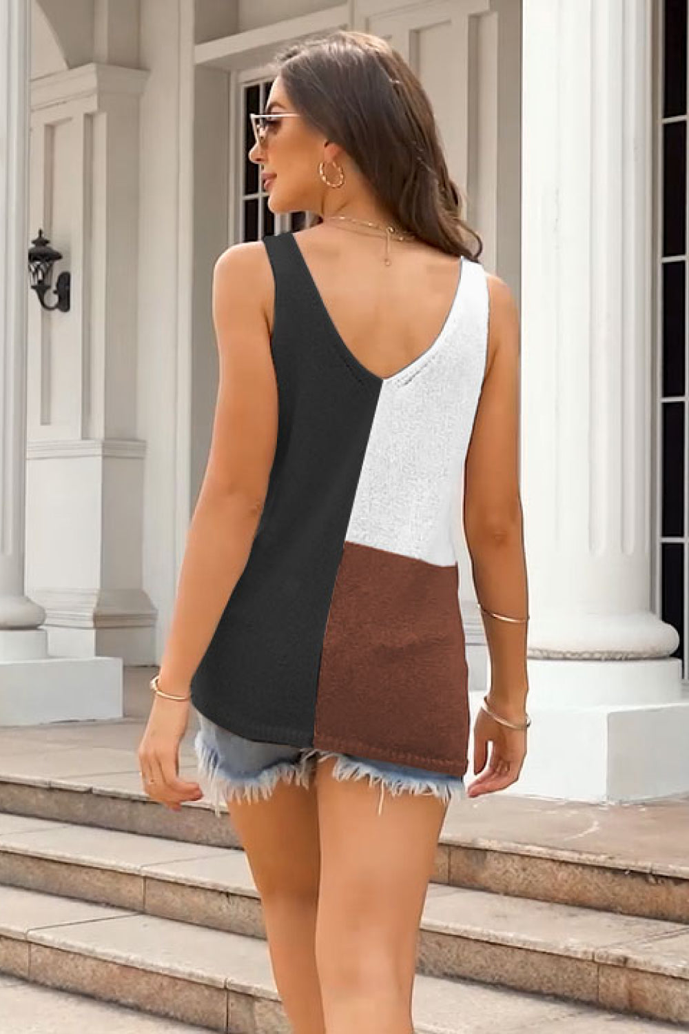 Color Block Knit Tank  Shirts & Tops- Doll Fits