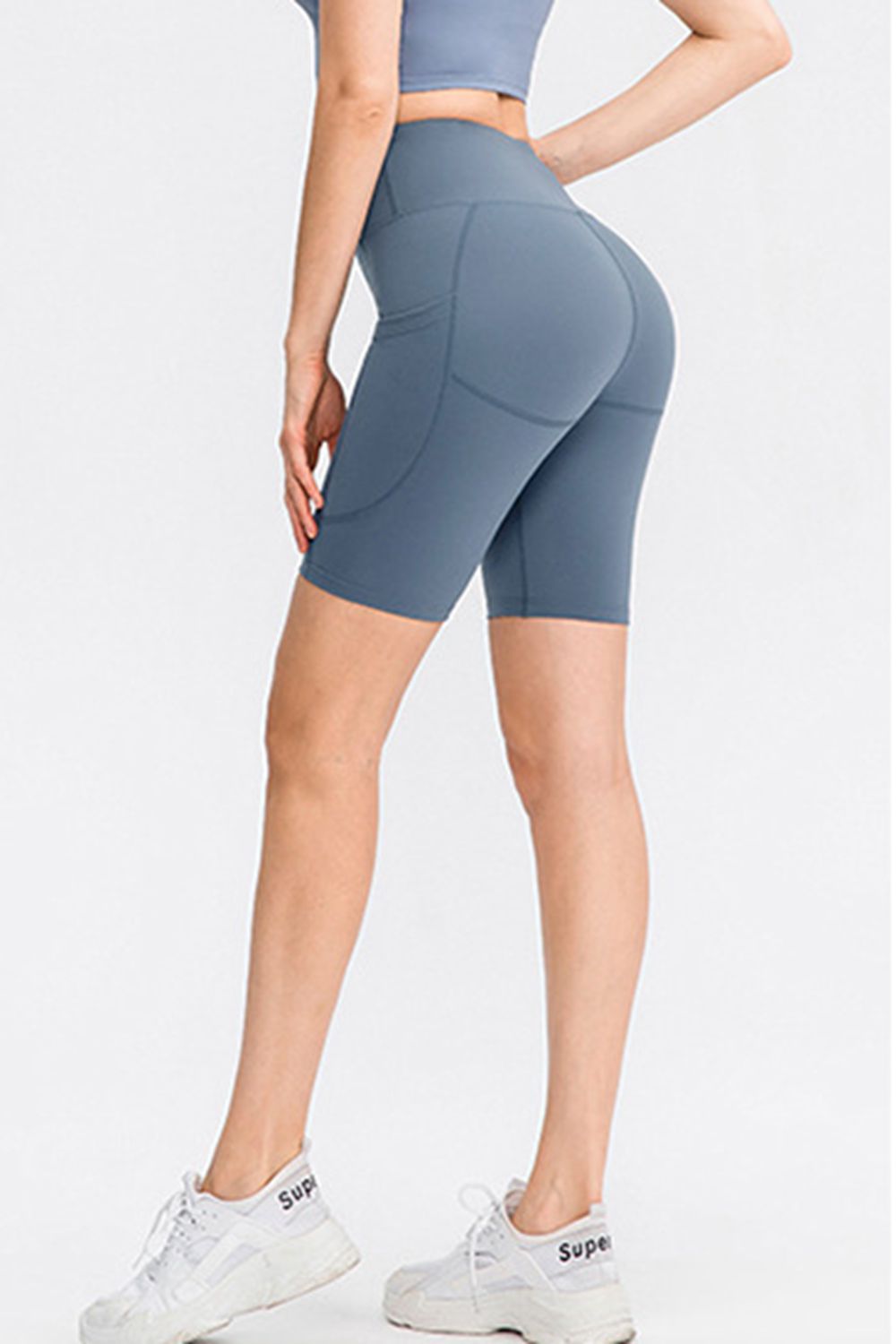Wide Waistband Sports Shorts with Pockets  - Doll Fits