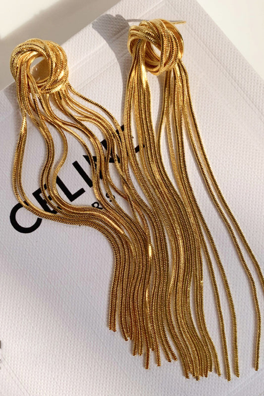 18K Gold Plated Fringe Earrings  Earrings- Doll Fits
