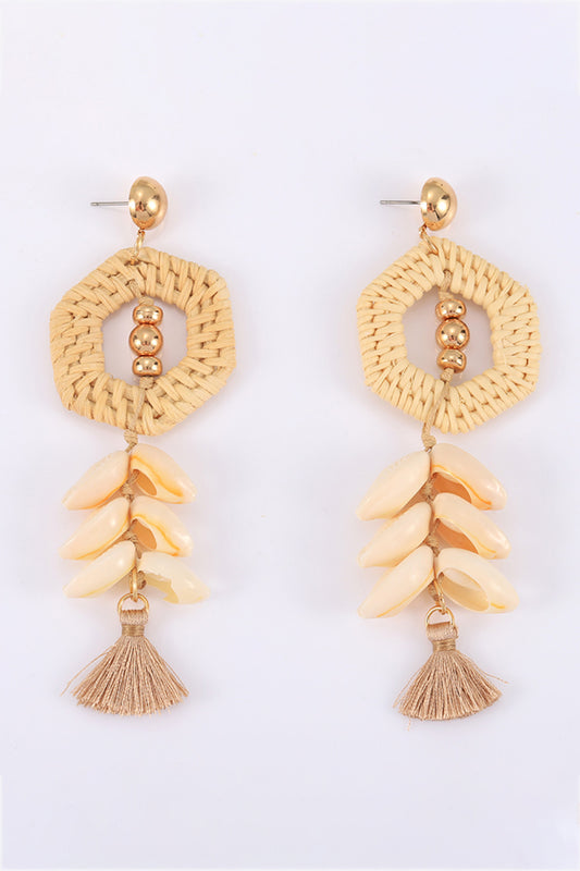 Tassel Shell Copper Earrings  Earrings- Doll Fits