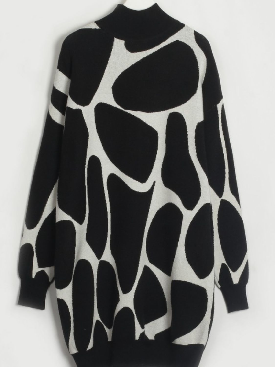 Contrast Mock Neck Sweater Dress  Dresses- Doll Fits