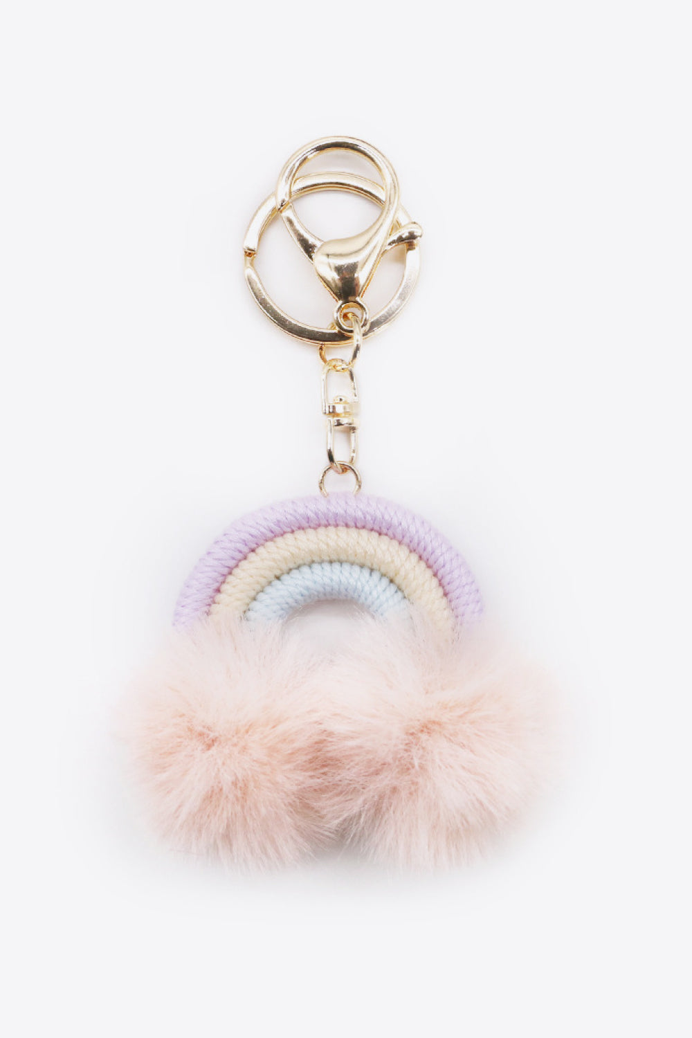 Assorted 4-Pack Rainbow Pom Pom Keychain  Keychains- Doll Fits