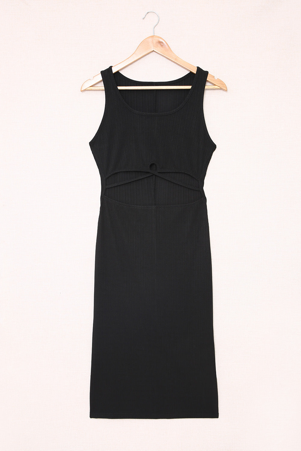 Crisscross Cutout Scoop Neck Slit Midi Dress  Dresses- Doll Fits