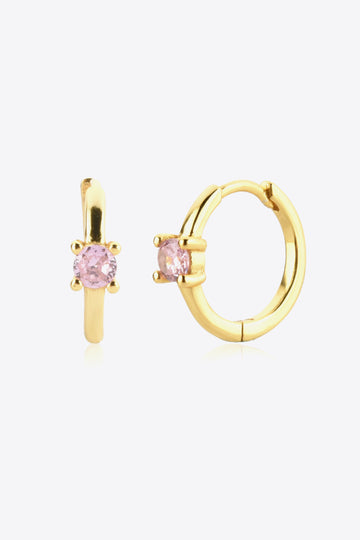 Zircon 925 Sterling Silver Huggie Earrings  Earrings- Doll Fits