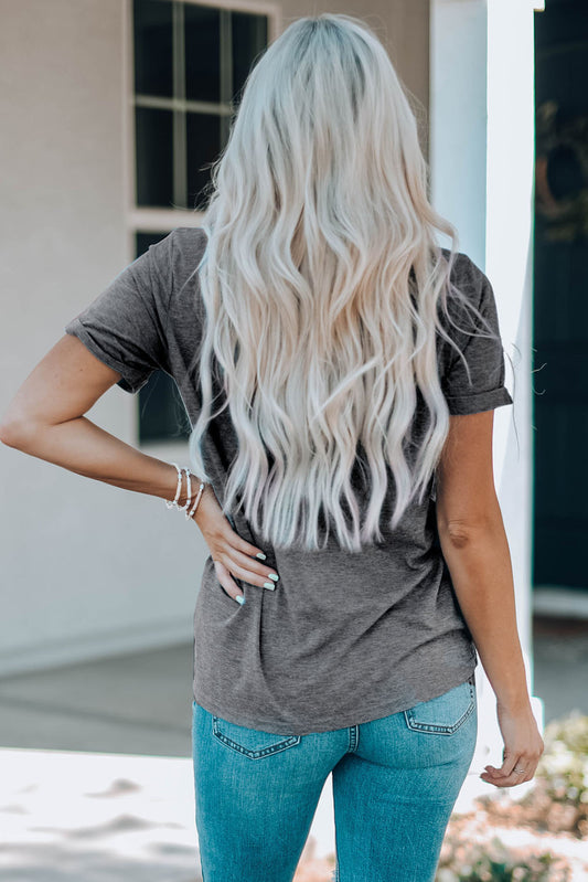 Slogan Graphic Round Neck Tee  Shirts & Tops- Doll Fits