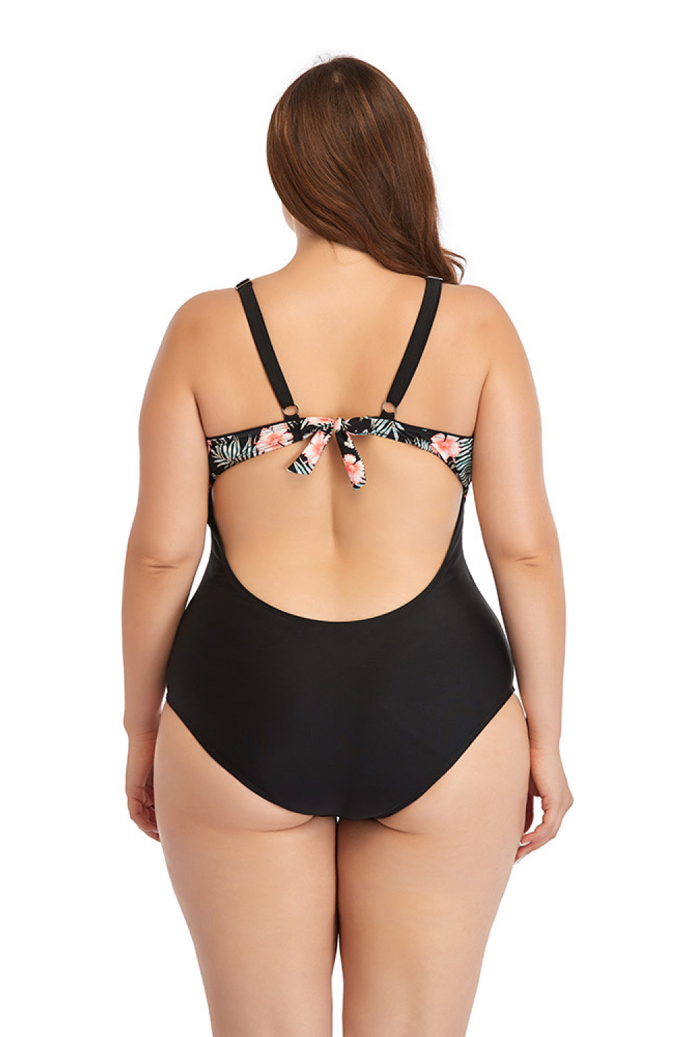 Floral Cutout Tie-Back One-Piece Swimsuit  Swimwear- Doll Fits