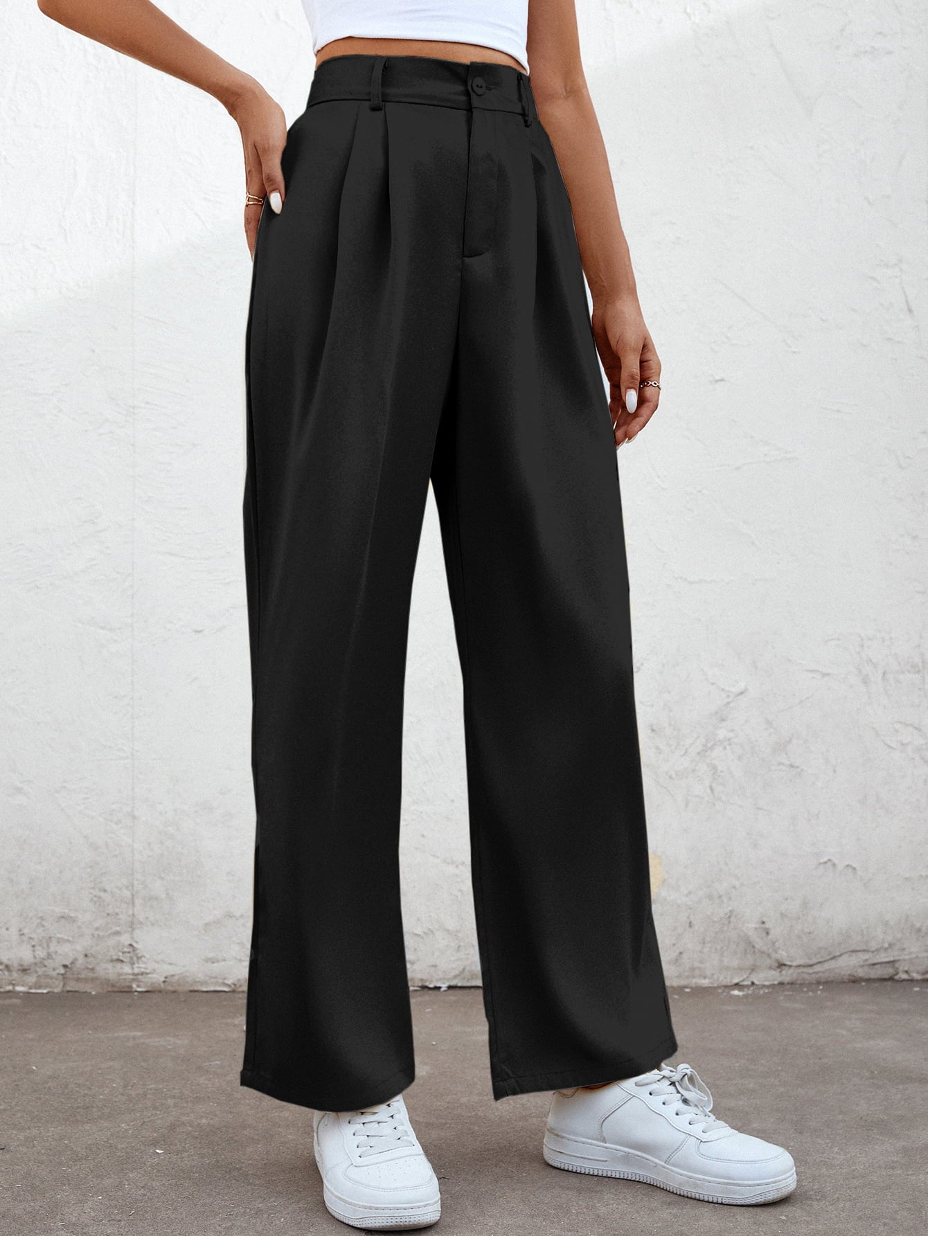 High Waist Straight Leg Pants  Pants- Doll Fits