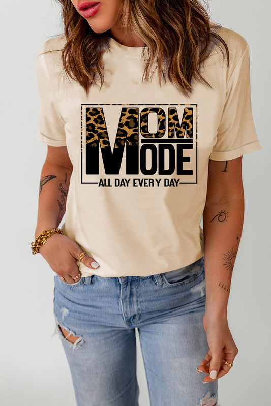 Letter Graphic Cuffed Round Neck Tee Shirt  Shirts & Tops- Doll Fits